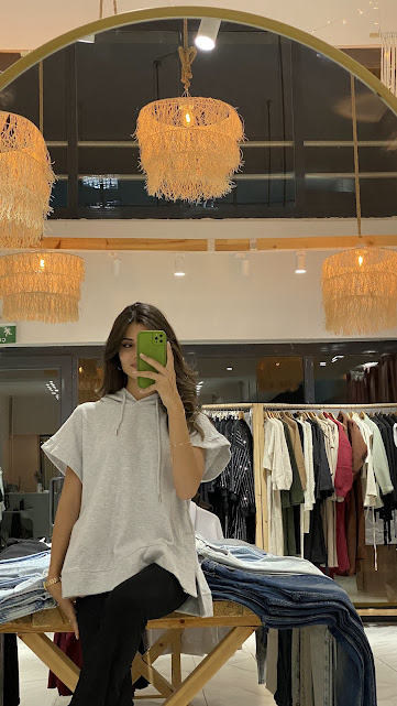 Gri Kolsuz Kapüşonlu Sweat