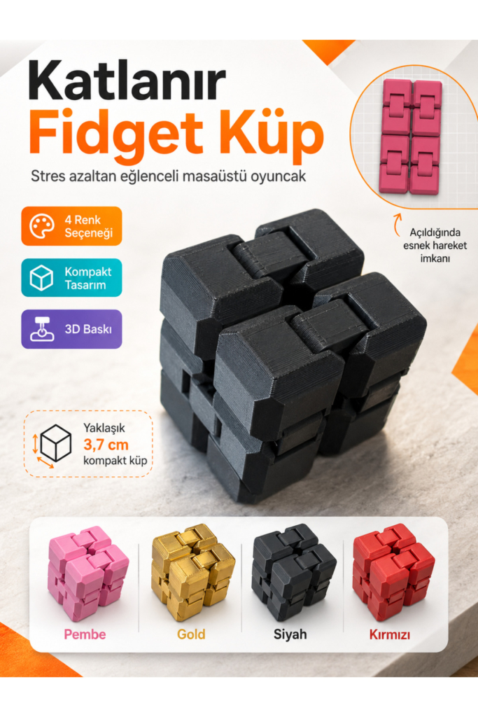 İnfinity Küp Stres Azaltıcı Sonsuz Hareketli Fidget Oyuncak
