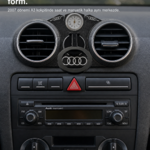 Audi A3 8P Uyumlu Telefon Tutucu MagSafe Mıknatıslı Araç Saati 2003 2013 S3 RS3 Menfez Oto Aksesuar