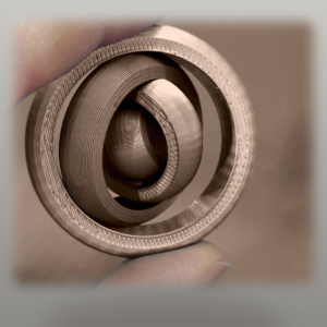 Metal Görünümlü Halkalı Fidget Jiroskop Stres Çarkı Masaüstü Oyuncak Kahverengi