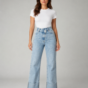 Geniş Paça Kıvrık Kesim Jean