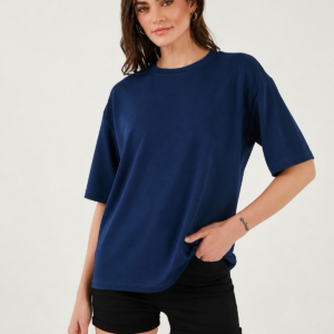 Oversize Basic Tişört – Lacivert