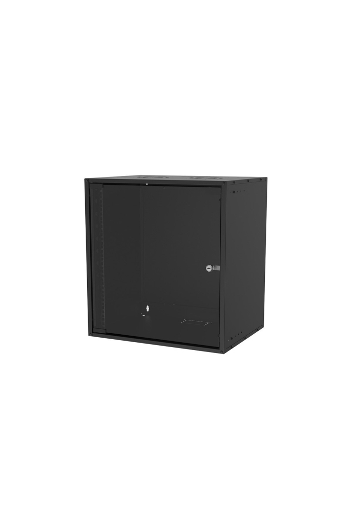 SL U12 12U Soho Rack Kabin 530×400 Mm Şeffaf Kapılı Kilitli Siyah