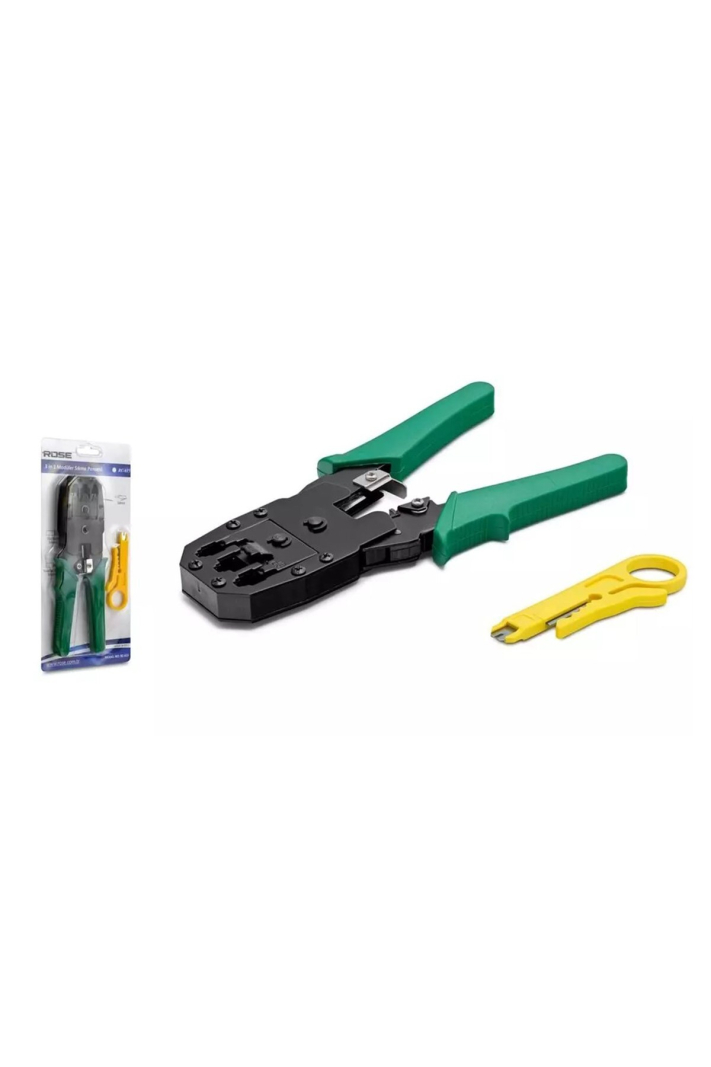 RC 615 3in1 Modüler Sıkma Pensesi RJ45 RJ11 Network Kablo Pensesi Kablo Soyucu Hediyeli
