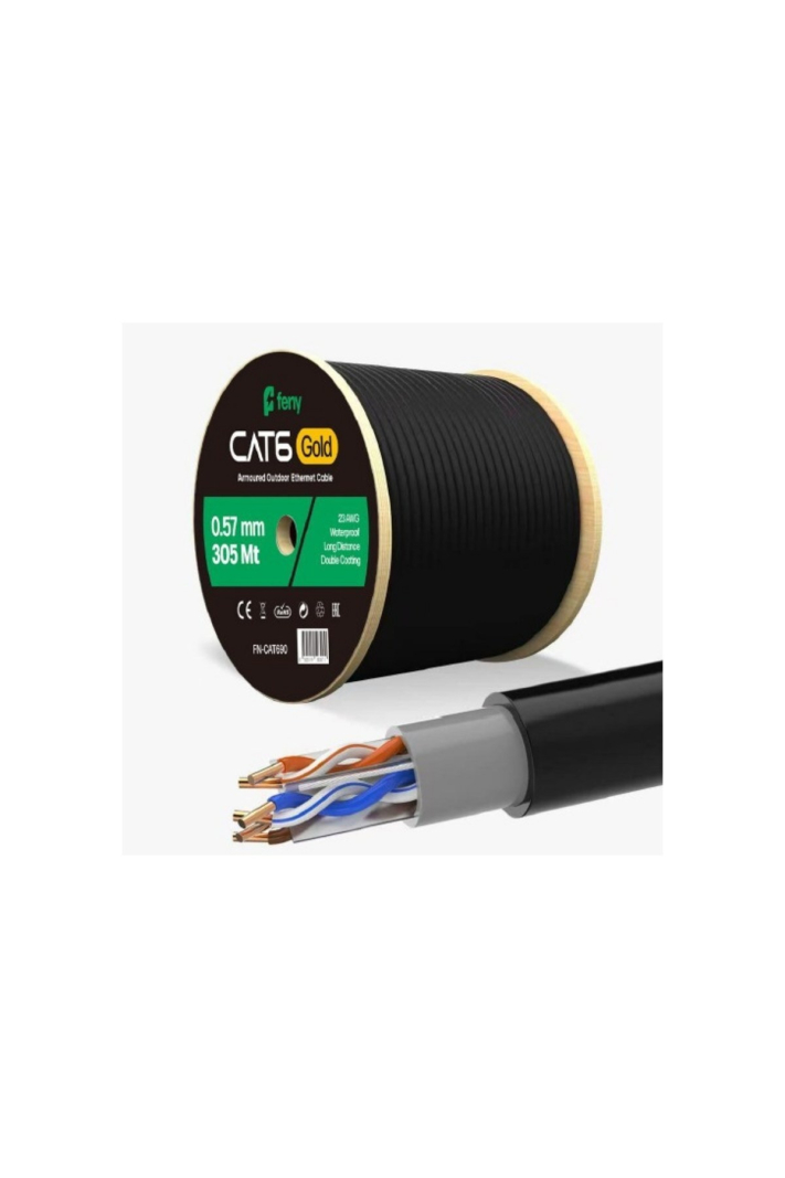 FN CAT690 CAT6 UTP Kablo 305 Metre 23AWG Çift Ceket Dış Mekan Network Kablosu